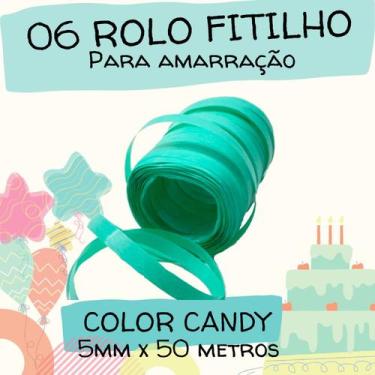 Imagem de Fitilho Rolo 06 unid para Embalagens e Presentes Prático e Versátil - 