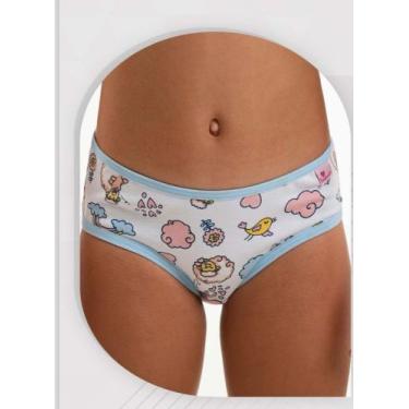 Imagem de Kit 4 calcinhas infantil algodão - Linda Brasil , Estampado, GG