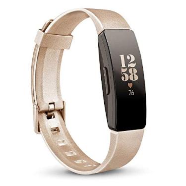 Imagem de Pulseiras de TPU macias AK compatíveis com Fitbit Inspire HR/Fitbit Inspire/Fitbit Ace 2 bandas, pulseiras esportivas à prova d'água para Fitbit Inspire HR Fitness Tracker, 2-Gold, Large