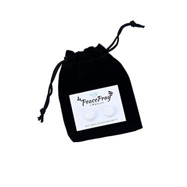 Imagem de PeacePray 2 peças de ímãs Hijab preto fosco forte com bolsa de armazenamento, pinos magnéticos Hijab brilhantes premium para mulheres, pinos magnéticos Hijab verdes e azuis atualizados, Metal, Sem pedras preciosas,