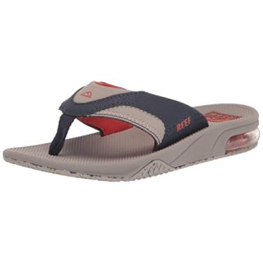 Imagem de REEF Chinelos infantis Fanning, Castanho-acinzentado/azul-marinho, 16