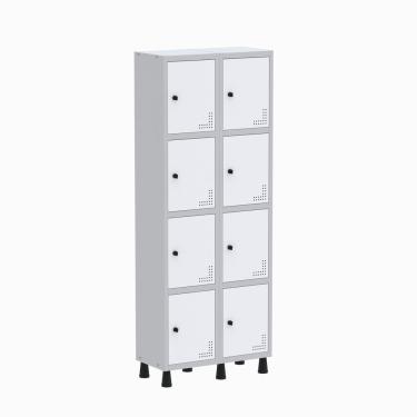 Imagem de Roupeiro Aço Light 2v 08 Portas Gr302/8 Cinza/branco