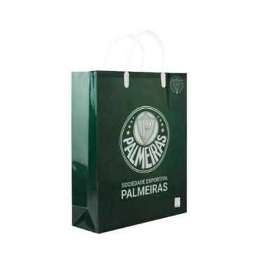 Imagem de Sacola De Presentes Escudo Time 33x9x27cm - Palmeiras - Mileno