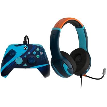 Imagem de PDP - Pacote Blue Tide: ctrl com fio p/ video game avançado REMATCH GLOW e fone de ouvido com fio AIRLITE GLOW: Xbox Series X | S, XBOne e PC - Blue T