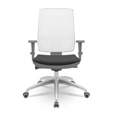 Imagem de Cadeira Brizza Diretor Grafite Tela Branca Assento Aero Preto com Auto