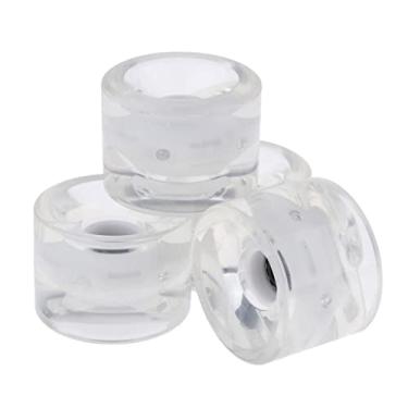 Imagem de Tachiuwa Rodas de Skate Longboard 70 Mm (conjunto de 4) para Cruzeiro, Faça Você Mesmo Os Skates Elétricos, Brilho Intenso à Noite - Branco, 70x51mm