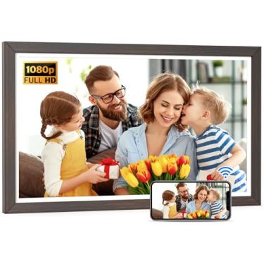 Imagem de Porta-retrato digital grande de 54.6 cm, tela de smartphone FHD IPS sincronizada, moldura WiFi de 32 GB, sensor de luz, compartilhamento de fotos e vídeos por e-mail do aplicativo, armazenamento