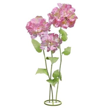 Imagem de HDOOMN 3 peças de flores artificiais de hortênsia para fora, decorações de flores grandes para festa de aniversário, flores falsas para jardim, hotel, escritório, decoração de casa de fazenda, l