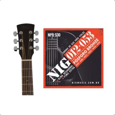 Imagem de Encordoamento de Aço para Violão .012-.053 - Rouxinol