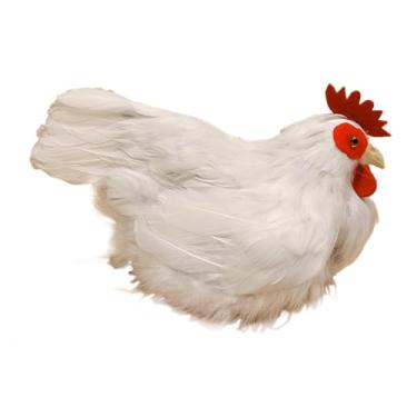 Imagem de Ｂｅｓｇａ Modelo de galinha realista, animal de fazenda artificial, adereços de ensino, estátua, enfeite de galinha simulada para loja, decoração de pátio de