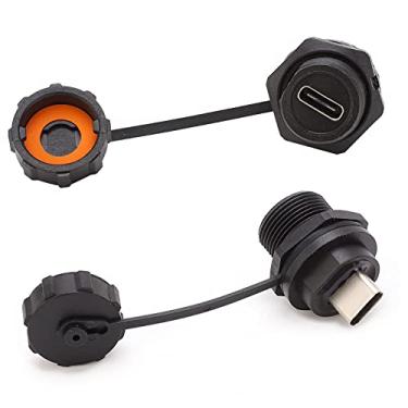 Imagem de Hilitand Conector USB Impermeável Rosca Fêmea Painel Montagem Soquete IP67 Avaliado Industrial Grade Bronze para Equipamentos Ao Ar Livre IoT Dispositivos