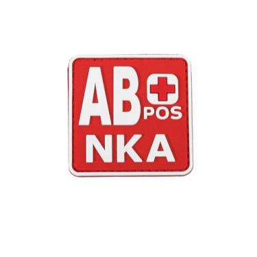 Imagem de Ruoming 1 peça de adesivos táticos de tipo sanguíneo, 5 x 5 cm, PVC 3D, fecho de gancho (vermelho AB +)
