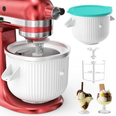 Imagem de Acessório de sorvete para batedeira KitchenAid, tigela de sorvete compatível com batedeiras de suporte de 4,5 litros e 6 litros ou maiores, acessório KitchenAid, acessório para máquina de gelato de