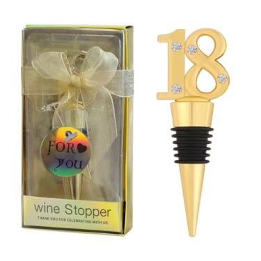 Imagem de Pacote com 24 lembrancinhas de festa de aniversário de 18 anos, rolha de vinho para lembranças de festa de aniversário de 18 anos, decorações de presentes de festa de aniversário com tema preto e