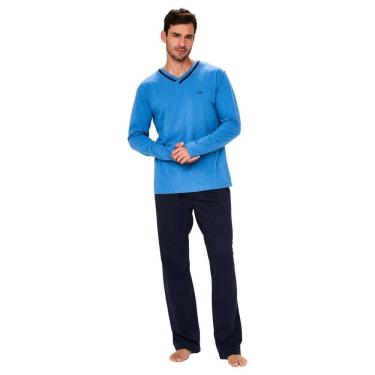 Imagem de Pijama Masculino Longo Malha Peletizada Xadrez 248132
