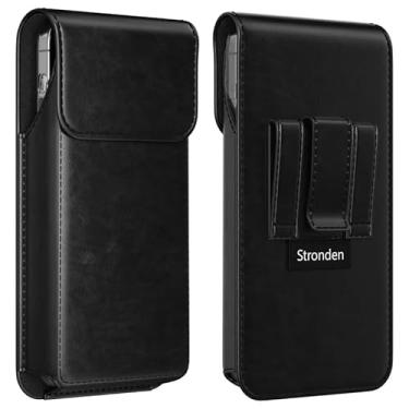 Imagem de Stronden Coldre para Samsung Galaxy S25, S24, S23, S22, S21, S20 (não Plus ou Ultra) - Bolsa de couro premium com clipe para cinto com fecho magnético (serve para Otterbox Aneu/Commuter Case)