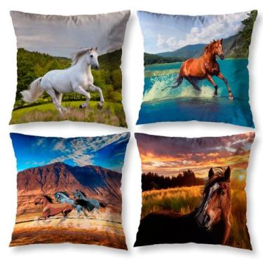 Imagem de Kit 4 Almofadas Cheias 40cm x 40cm Decorativas Estampadas Digital Colo