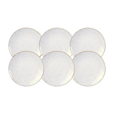 Imagem de Jogo de Pratos Rústicos Marrom – Kit Completo (Raso, Fundo e Sobremesa) (Kit 6 Pratos Sobremesa 21 cm)