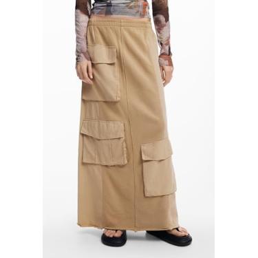 Imagem de Desigual Saia longa de malha feminina, Marrom, P