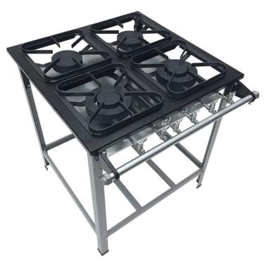 Imagem de Fogão Industrial 4 Bocas 30x30 M14 S2020 Metalmaq Fogão Baixa Pressão M14 Gás Glp