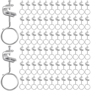 Imagem de Hicarer Conjunto de 50 braçadeiras em C pequenas de aço de 1/10.2 cm x 20 grampos C pequenos com parafusos anéis de freio rosqueados para máquina de metal, ganchos de anel de cabo para tubos, pode