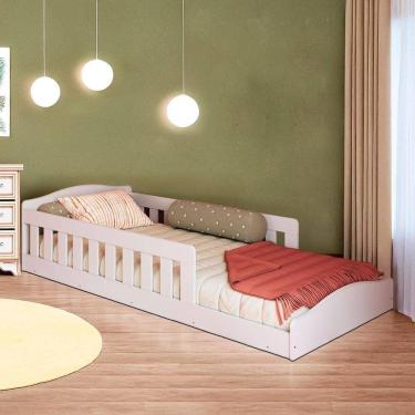 Imagem de Cama Infantil Com Grades De Proteção Solteiro Eva Shop Jm Branco