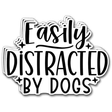 Imagem de (3 peças) Adesivo Distraído por Cães Distraídos Divertidos Frascos Motivacionais Decalques Decoram Livros Laptop Telefone Garrafas de Água Kindles Tumbler Adesivos de Vinil Impermeável 7,6 x 5,8 cm