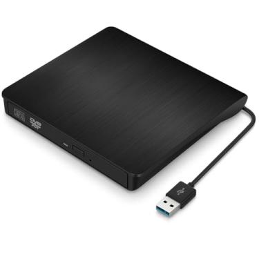 Imagem de Gravador e Leitor de DVD/CD Externo Portátil USB 3.0 – Drive Óptico Slim Plug & Play para Notebook, PC e Mac