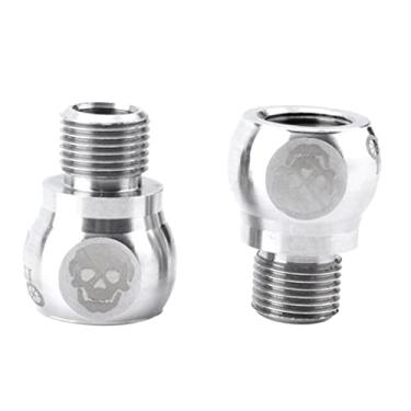 Imagem de Baosity 1 par de extensores de pedal de bicicleta para bicicleta, conjunto de adaptadores de manivela de 9/16 polegadas M14 x 1,25 rosca 20 mm - prata