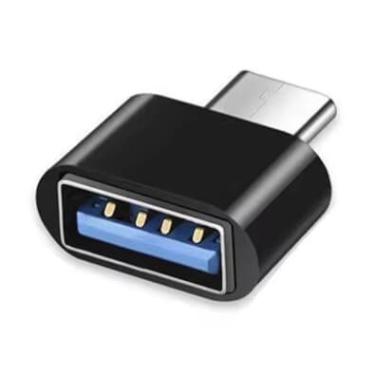 Imagem de Adaptador Plug Otg Conversor Usb Tipo A Fêmea Para Usb C Macho Celular Tablet Notebook Cor:preto