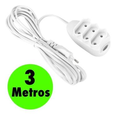 Imagem de Extensão Elétrica 110/220v 10a Cabo B Casa 3 Tomadas 3 Mts - Sou Mais 