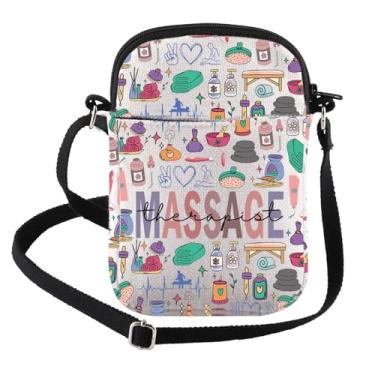 Imagem de FEELMEM Bolsa tiracolo para massagista, massagista, terapeuta, presente de quiropraxia, presentes de agradecimento LMT, Bege, Tendência