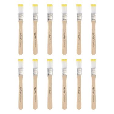 Imagem de HARFINGTON 20 pincéis pequenos de tinta plana de 1 cm e pincéis de nylon lascados com cabo de madeira para pintura de arte faça você mesmo, móveis, gabinete, cercas, deck, parede, porta, guarnição