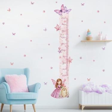 Imagem de Adesivo Régua de Parede Infantil Fada 05 Castanha Medidor de Altura Borboletas Estrelas Quarto Lúdico