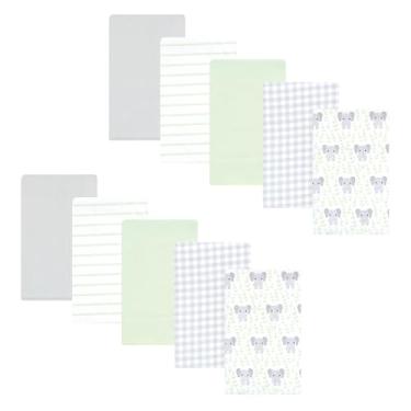 Imagem de Hudson Baby Panos unissex de flanela de algodão para bebê, pacote com 10, elefante folhoso, tamanho único