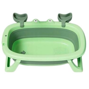 Imagem de Banheira para Bebê Infantil Retrátil Dobrável Modelo Caranguejo 28 Litros - 0 a 2 Anos de Idade (Verde)