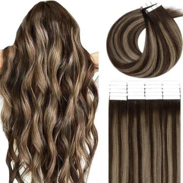 Imagem de Tape in Hair Extensions Lacer Human Hair 18 polegadas, 50 g, 20 unidad