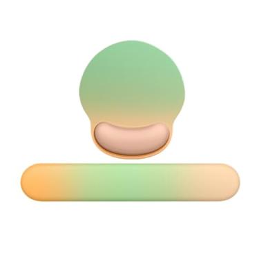 Imagem de KiBcsLic Suporte de pulso para pad, apoio para mousepad com base antiderrapante, apoio de pulso confortável para teclado, pad para jogos de, Laranja Verde