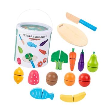 Imagem de simhoa 13x Cutting Play Play Finger Food Pretende brincar com alimentos Role Simulação Acessórios de cozinha brinquedo educacional para 1-3 Presente de idade