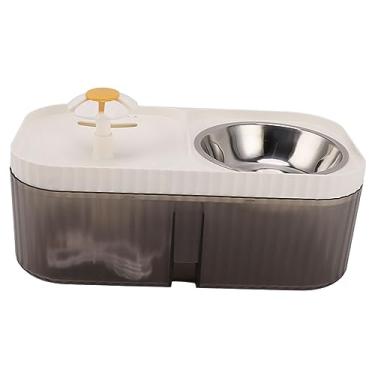 Imagem de Zhjvihx PET 2 Em 1, Fonte de água de Gato, Fáceis -tigela de Alimentos para Cães para Cães Médios (Branco)