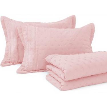 Imagem de Kit Cobre Leito Queen 3 peças com Bordado Inglês Micro Percal Ultrassô