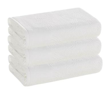 Imagem de Kit 3 Toalhas de Rosto Karsten Fio Penteado – 48x80 cm - Galbe Branca