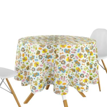 Imagem de 4 Toalha Mesa TNT Festa Pet Cachorro Osso Patinha Redonda