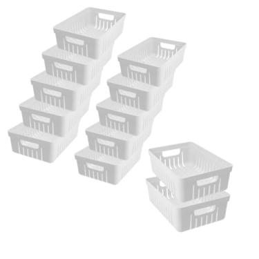 Imagem de Kit com 12 - Cestinhas Organizadoras (Branco)