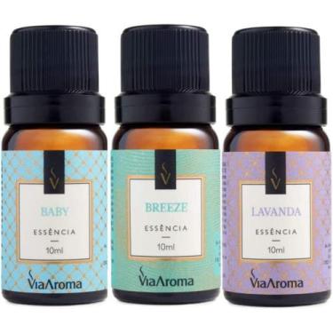 Imagem de Kit 3 Essências Via Aroma - Aromatizador Aromaterapia 10ml Maça, Vanil