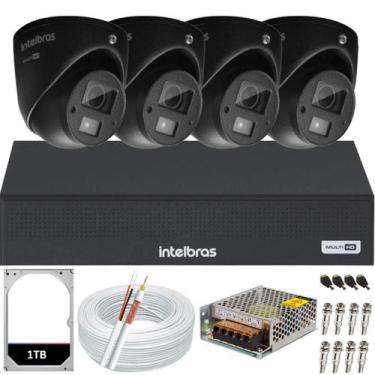 Imagem de Kit Intelbras 4 câmeras 3220d mini black áudio Dvr 4 Canais 1104c Hd 1