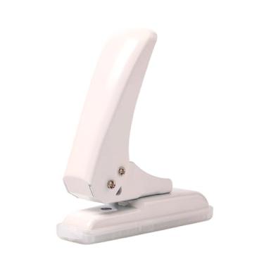 Imagem de UGPLM Furador de furo único portátil, de metal, com capacidade para 40 folhas de papel, para papelão, aglomerado, fácil perfuração, Branco