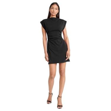 Imagem de Donna Morgan Vestido feminino colado ao corpo com gola alta e manga cavada, Preto, 36