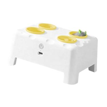 Imagem de Bothyi Brinquedo elétrico interativo para gatos, portátil, recarregável via USB, para brincar, buscar, treinar, entretenimento, 3 modos, engraçado, Amarelo