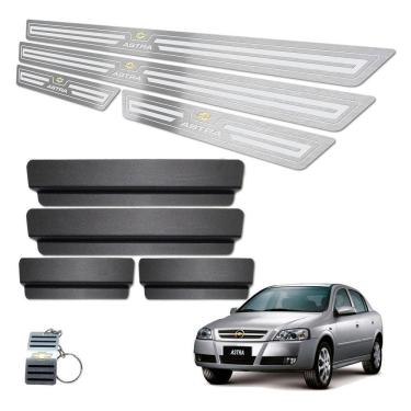 Imagem de Soleira Aço Inox Chevrolet Astra Prata Baixo Relevo 4 Portas
